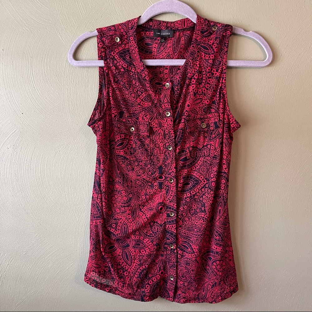 Sleeveless sheer tank blouse top